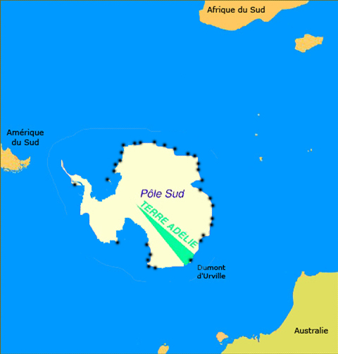 Carte de répartition du Manchot empereur